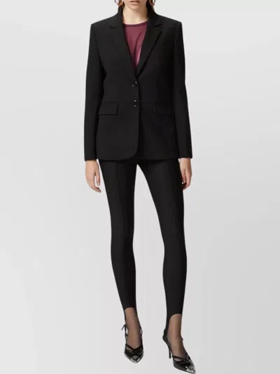 Pinko Notch Lapel Single-breasted Jacket With Flap Pockets In Black