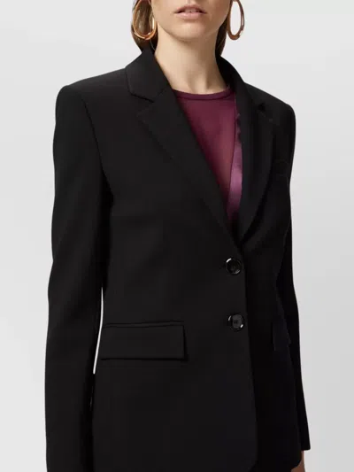 Pinko Notch Lapel Single-breasted Jacket With Flap Pockets In Black