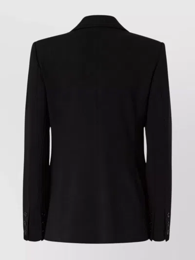 Pinko Notch Lapel Single-breasted Jacket With Flap Pockets In Black