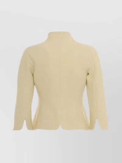 Elisabetta Franchi Tailored Double-breasted Blazer With Gold Buttons In Neutral