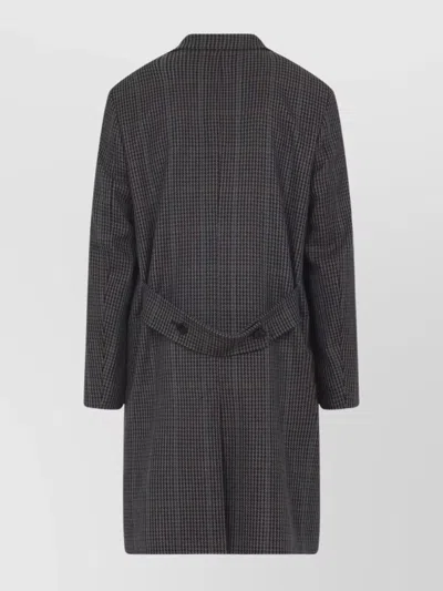 Paul Smith Long Grey Wool Blend Coat In Gray