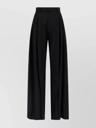 Giuseppe Di Morabito Trousers Tailored With Belt Loops Pleated Design Wide Leg In Black