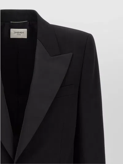Saint Laurent Oversized Single-breasted Tuxedo Blazer In Black