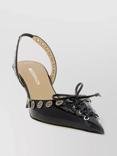 Mach&mach Mach & Mach Crystalized Corset' Slingback In Black