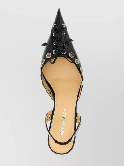 Mach&mach Mach & Mach Crystalized Corset' Slingback In Black