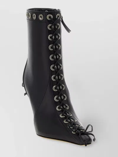 Mach&mach Mach & Mach Crystalized Corset' Ankle Boots In Black