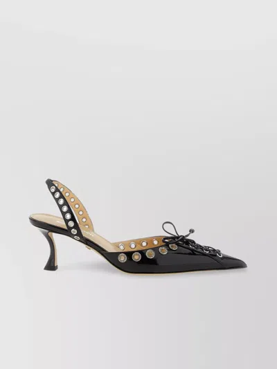 Mach&mach Mach & Mach Crystalized Corset' Slingback In Black