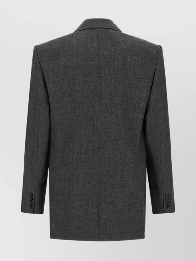Saint Laurent Tailored Blazer With Double-breasted Design In Gray