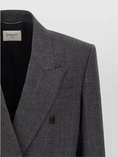 Saint Laurent Tailored Blazer With Double-breasted Design In Gray