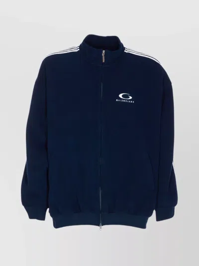 Balenciaga Fabiana Filippi Bicolor Tweed Boucle Jacket In Blue