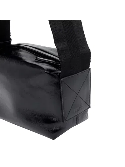 Uma Wang Rectangular Leather Small Shoulder Bag In Black