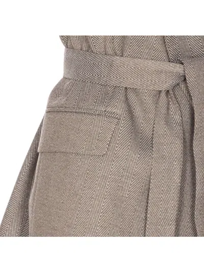 Liu •jo Tailored Sleeveless Jacket With Belted Waist In Brown