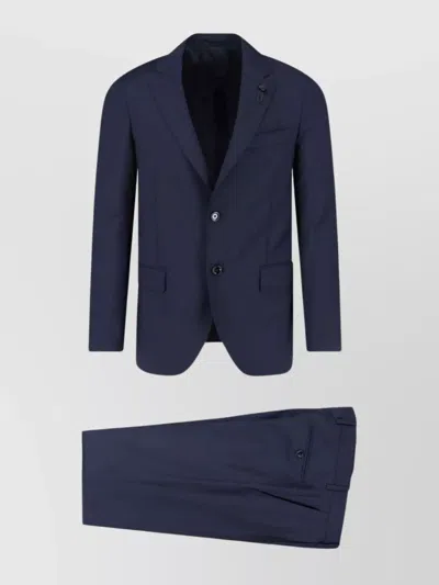 Lardini Tailored Two-button Blazer And Slim-fit Trousers Set In Blue