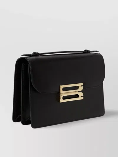 Victoria Beckham Shoulder Bag With Adjustable Strap And Gold-tone Hardware In Black