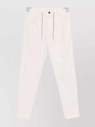 Eleventy Regimental Jogger Trousers Drawstring In White