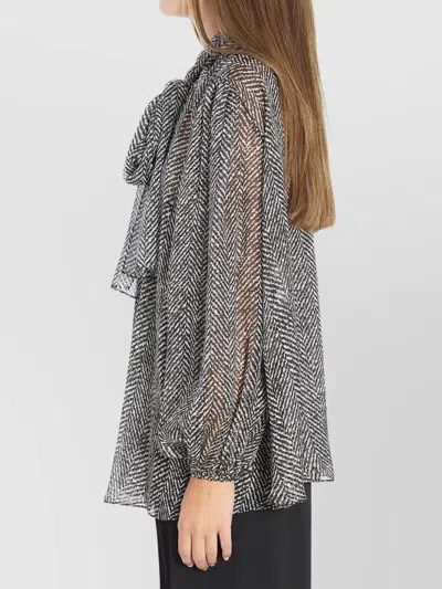 Dolce & Gabbana Dolce&gabbana Women Silk Chiffon Blouse In Gray