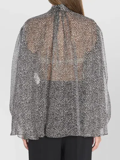 Dolce & Gabbana Dolce&gabbana Women Silk Chiffon Blouse In Gray