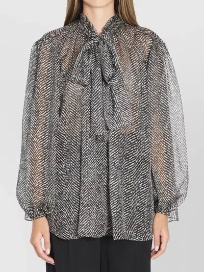 Dolce & Gabbana Dolce&gabbana Women Silk Chiffon Blouse In Gray