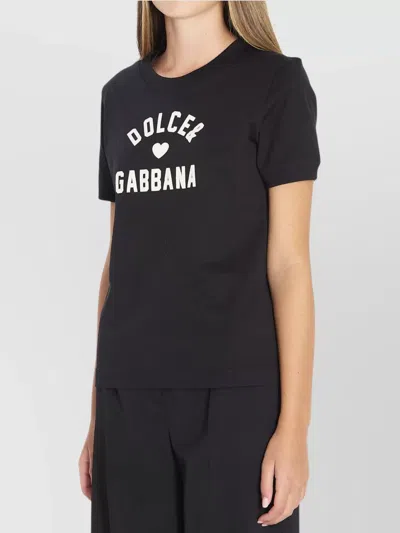 Dolce & Gabbana Black Cotton Logo T-shirt In Black
