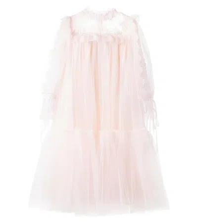 Petite Amalie Lace-trimmed Tulle Dress In Pink
