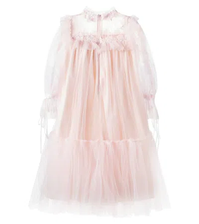 Petite Amalie Lace-trimmed Tulle Dress In Pink