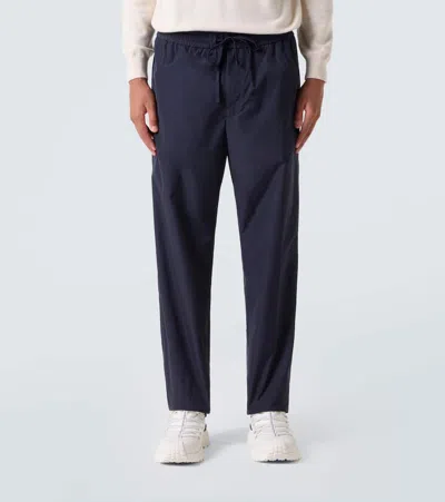 Moncler Technical Straight Pants In Blue