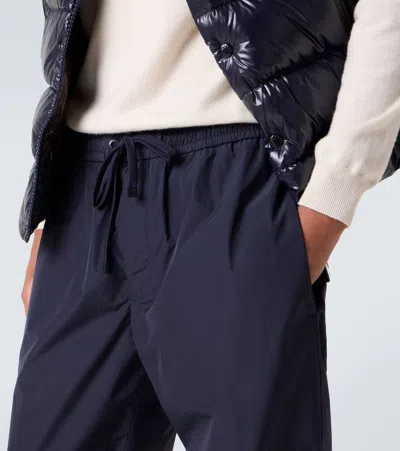 Moncler Technical Straight Pants In Blue