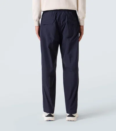 Moncler Technical Straight Pants In Blue