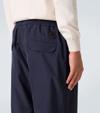 Moncler Technical Straight Pants In Blue
