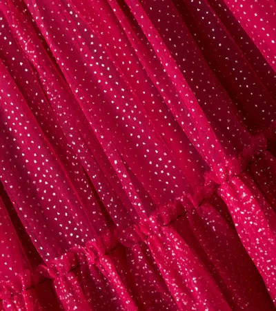 Petite Amalie Point D'esprit Dress In Red