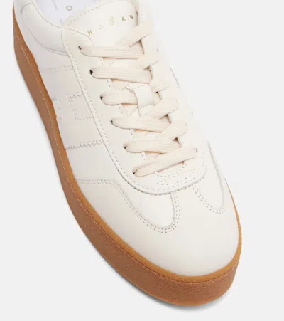 Hogan Stylish Leather Sneakers Platform Sole In White