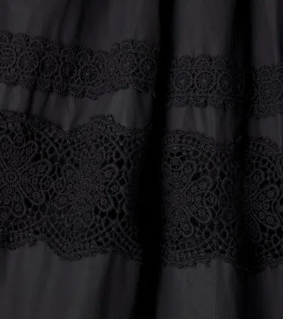 Petite Amalie Lace-trimmed Cotton Skirt In Black