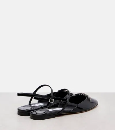 Jimmy Choo 'belinda Sb Flat' Leather Ballet Flats In Black