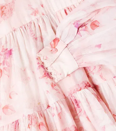 Petite Amalie Floral Smocked Organza Dress In Pink