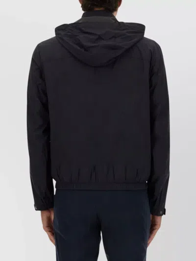 Hugo Boss Boss Camel "l-calfo1" Jacket With Hood And Zipper In Blue