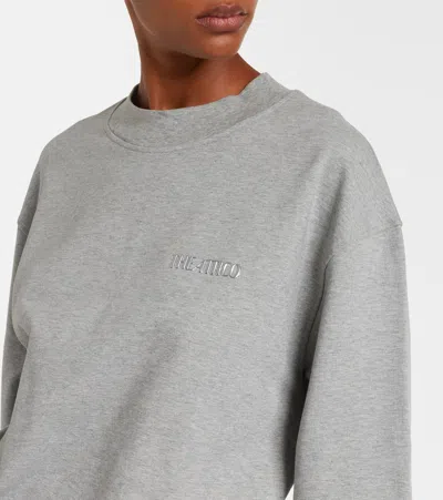 Attico Cotton Jersey Mini Dress In Gray