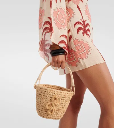 Johanna Ortiz Wave After Wave Mini Dress In Ecru Apricot Light Pink In Neutral