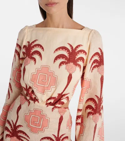 Johanna Ortiz Wave After Wave Mini Dress In Ecru Apricot Light Pink In Neutral