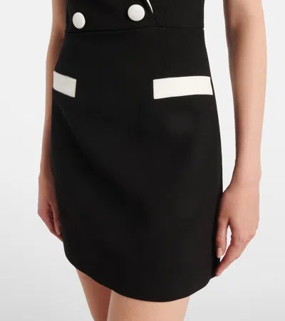 Rebecca Vallance Womens Black And White Emma Puffed-sleeves Stretch-woven Mini Dress