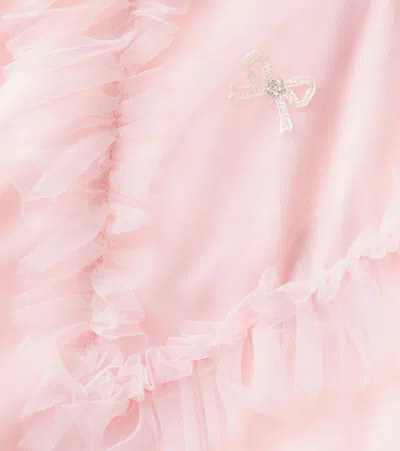 Petite Amalie Embroidered Tulle Blouse In Pink