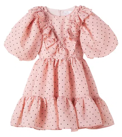 Petite Amalie Ruffled Polka-dot Dress In Pink