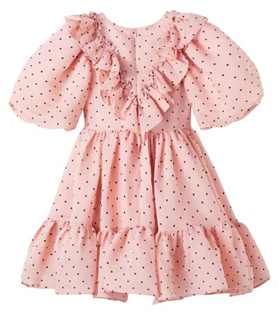 Petite Amalie Ruffled Polka-dot Dress In Pink