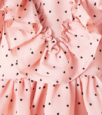 Petite Amalie Ruffled Polka-dot Dress In Pink