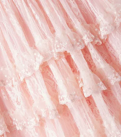 Petite Amalie Ruffled Tiered Lace Dress In Pink