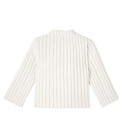 Donsje Orselle Striped Cotton Jacket In Neutral