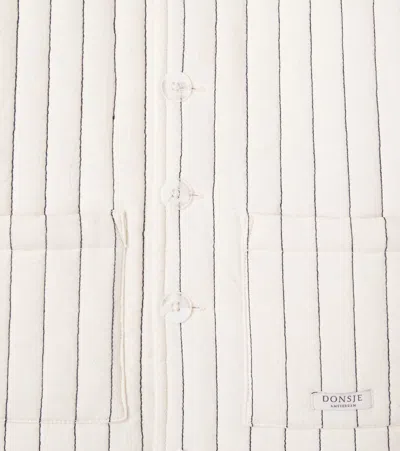 Donsje Orselle Striped Cotton Jacket In Neutral