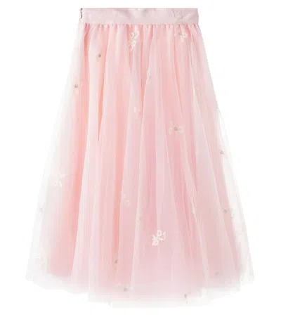 Petite Amalie Embroidered Tulle Skirt In Pink
