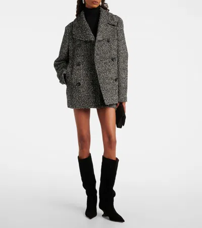 Paris Texas Pointed Toe Knee Length Suede Ankle Boots In Black