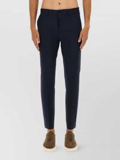 Hugo Boss Tailored Trousers With Belt Loops And Pockets In Blue