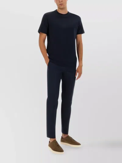 Hugo Boss Tailored Trousers With Belt Loops And Pockets In Blue